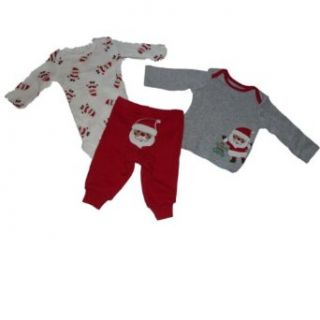 Carter's 3 Pc "My Grandma Knows Santa" Long Sleeve, First Christmas Set, Size Newborn Clothing