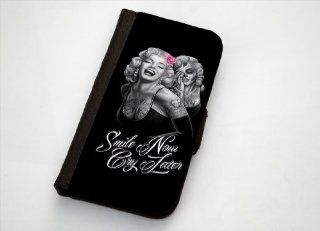 Marilyn Monroe And Her Ghost "Smile Now, Cry Later" Samsung Galaxy S3 Leather Wallet Case By Case Envy Cell Phones & Accessories