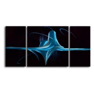 Heartbeat in Blue 3 Piece Handmade Metal Wall Art  48W x 24H in.   Wall Sculptures and Panels