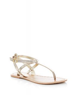 Gold Leather Strappy Sandals