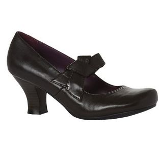 Hush Puppies Womens black eather Philippa 3 court shoes