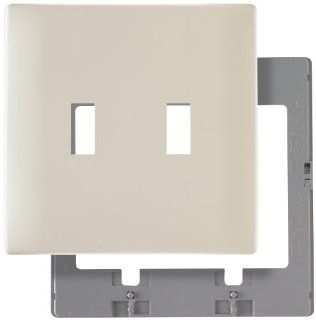 Pass & Seymour SWP2LACC10 Screw Less Wall Plate Plastic Sub Plate Two Gang Light, Almond   Switch Plates  