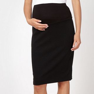 Red Herring Maternity Black textured maternity pencil skirt