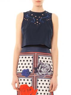 Embroidered cotton sleeveless top  Emma Cook 