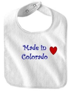 MADE IN COLORADO   State Series   White Baby Bib Clothing