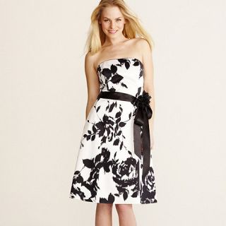 Debut Black and white floral print prom dress