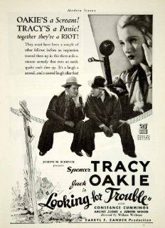 1934 Ad Movie Looking for Trouble Spencer Tracy Jack Oakie William A. Wellman   Original Print Ad  