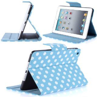 i Blason Dalmation Series Auto Wake / Sleep Smart Cover Book Shell Stand case Cover for Apple New iPad Mini 7.9 Inch Wifi 3G 4G LTE with Built in Stand and Polka Dot Design (Blue / White) Computers & Accessories