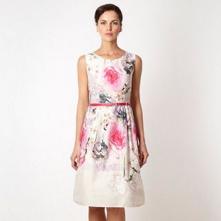 Debut Ivory rose print prom dress