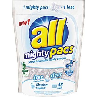 all HE Mighty Pacs™ 4X Concentrated Laundry Detergent Pacs, Free & Clear, 48 Ct.  Make More Happen at