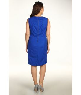Calvin Klein Plus Size Shift Dress w/ Zippers Cobalt