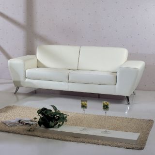 Julie Leather Sofa   White   Sofas