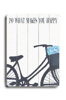 Do What Makes You Happy   Blue Flowers Vintage Wood Sign  Nursery Wall D?cor  Baby