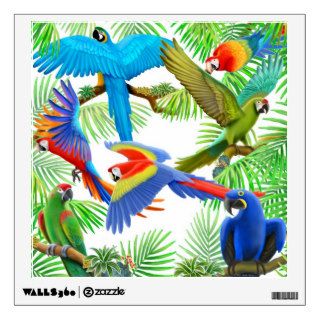 Tropical Macaw Jungle Wall Decal