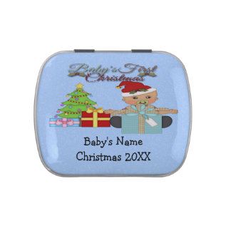 Baby Boy's 1st Christmas Rectangle Candy Tin