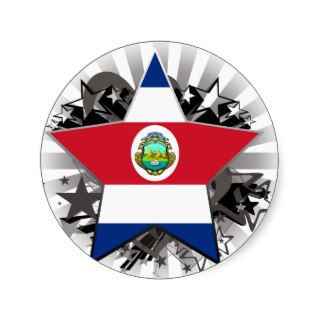Costa Rica Star Round Sticker