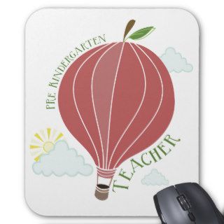 Pre Kindergarten Teacher Hot Air Balloon Apple Mouse Pads