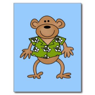 Tropical Hawaiian Monkey Tshirts and Gifts Postcard