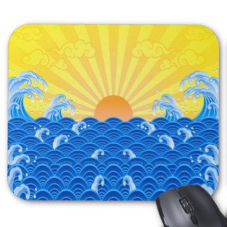 Summer Sun Summer Waves Mouse Pads