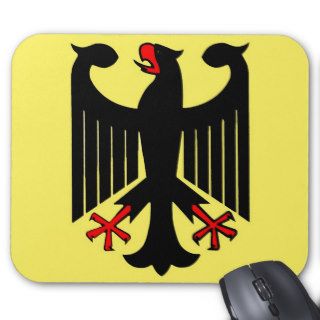 German Federal Black Eagle on Yellow Shield Mouse Pads