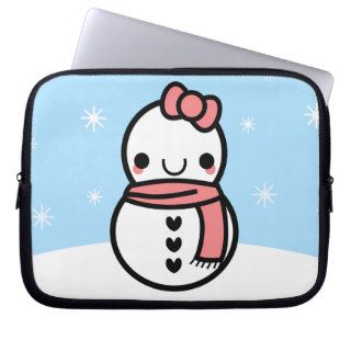 Adorable Kawaii Cartoon Snowman Electronics Bag Laptop Sleeves