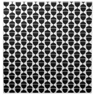 WHITE BLACK ACORN  FLORAL PATTERN CLASSIC COUNTRY CLOTH NAPKINS