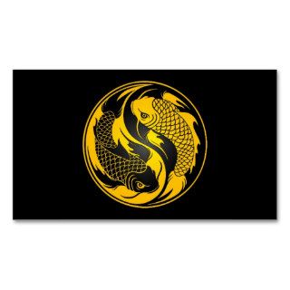 Yellow and Black Yin Yang Koi Fish Business Card