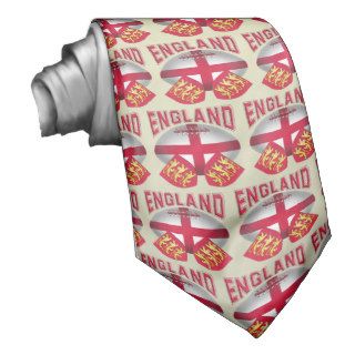 Rugby Ball Flag of England Custom Ties