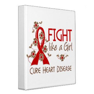 Fight Like A Girl Heart Disease 38.82 3 Ring Binders