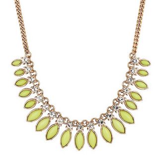 Mood Lime green teardrop and crystal stone necklace