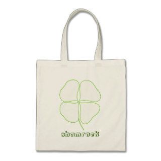 Outline Art drawing   Shamrock, canvas bags
