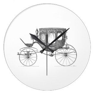Vintage 1800s Carriage Horse Drawn Buggy Retro Car Clocks