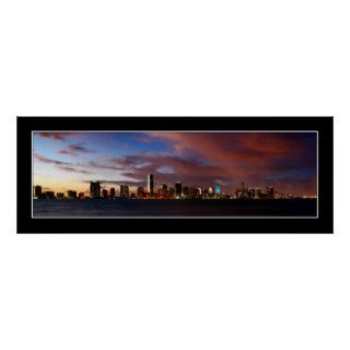 Miami skyline at twilight panorama   Poster