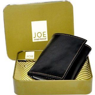 Joe by Joseph Abboud Men's Leather Tri fold Wallet (Black) 