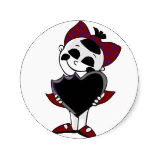 Gothic Girl holding a Heart Round Stickers