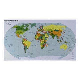 1998 Political Map of the World Poster