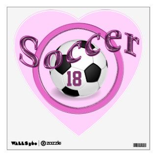 Pink Personalized Soccer Wall Decals for Girls