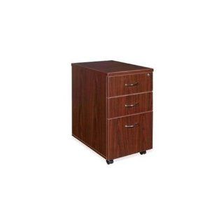 Lorell Mobile Pedestal, Box/Box/File, 16 by 22 by 28 1/4 Inch, Mahogany   Home Office Desks
