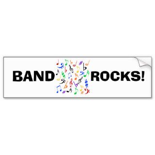 Musical Notes   Band Rocks Bumper Sticker   Multi