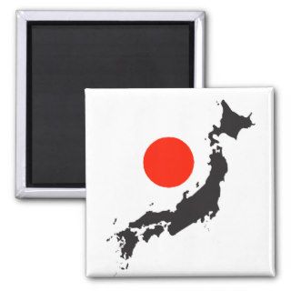 Japan map outline and circle refrigerator magnets