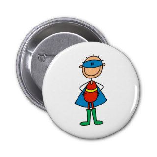 Stick Figure Super Hero Button