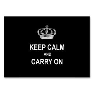 Vintage Keep Calm and Carry On Quote w Crown Business Cards