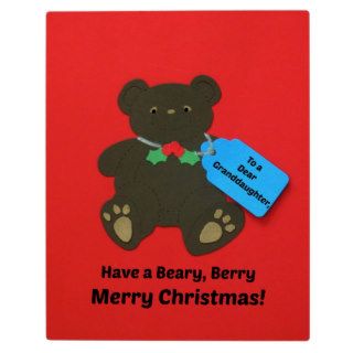 To a dear Granddaughter at Christmas Display Plaque