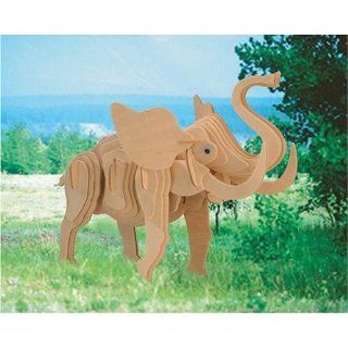 Puzzled   3D Natural Wood Puzzles   LITTLE ELEPHANT (53 Pieces) Toys & Games