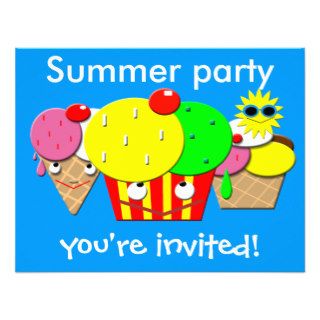 summer party custom invitations