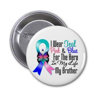 Thyroid Cancer Ribbon Hero My Brother Pin