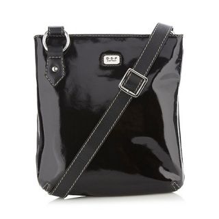 O.S.P OSPREY Black patent leather cross body bag