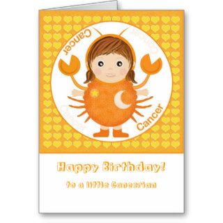 Cancerian Girl   Happy Birthday Greeting Card