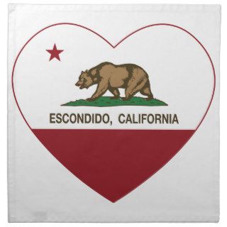 california flag escondido heart printed napkins