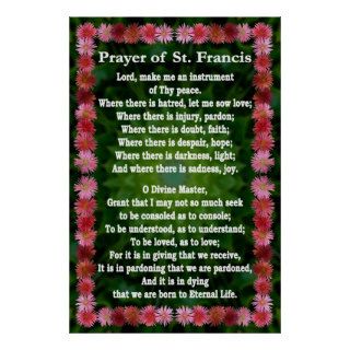 Prayer of St Francis with Iceplant Flower Frame Print